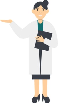 Pharmacist People Character in Cartoon Design. Isolated on White Background vector
