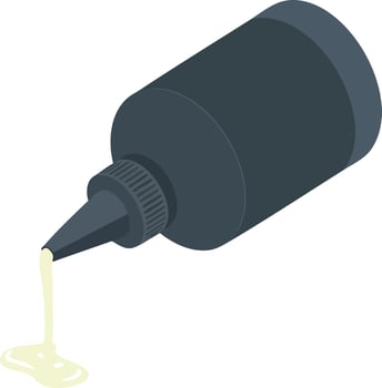 Black glue bottle pouring adhesive for craft and repair projects illustration vector