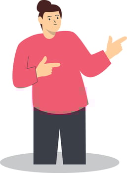 Person Pointing Illustration in Cartoon Design. vector