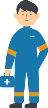 Professional Staff on Labour Day with Cartoon Shape vector