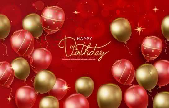 Birthday balloons in vibrant colors vector