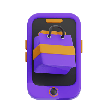 Online shopping 3d illustration. e-commerce icon. png