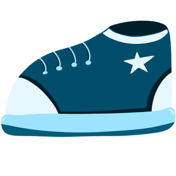 Shoe icon with blue and white star png