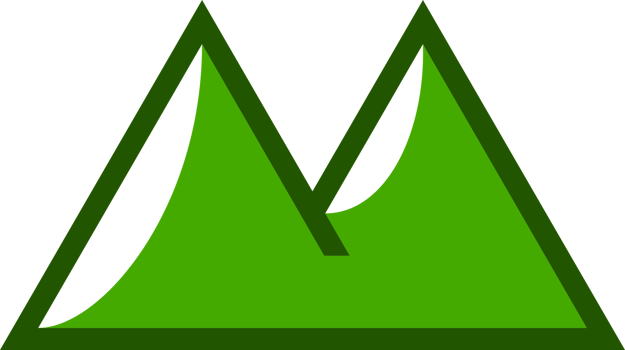 Green triangle mountain icon png
