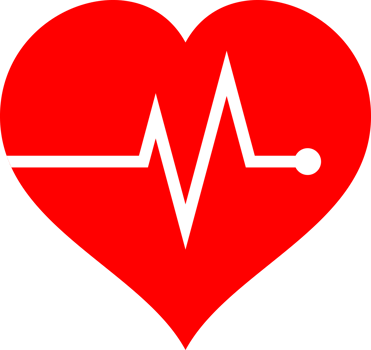 Rd heart with wave pulse heartbeat medical png