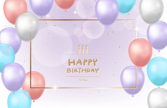 Colorful balloons for happy birthday celebration vector