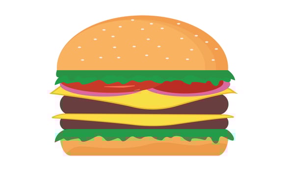 Burger hamburger delicious fast food cheeseburger vector