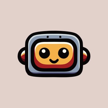 Robot head character design vector