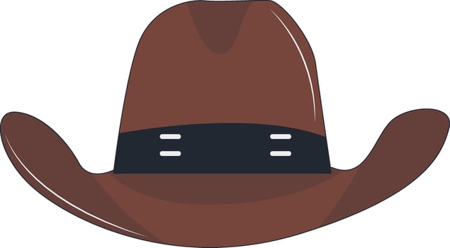 Wild West Cowboy Hat Illustration with Flat Cartoon Style, Isolated on White Background vector