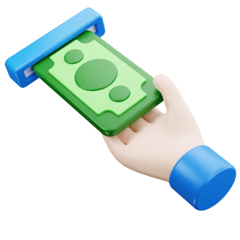 3D Icon Hand Holding Dollar Note png