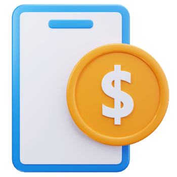 3D Icon Digital Invoice With Coin png