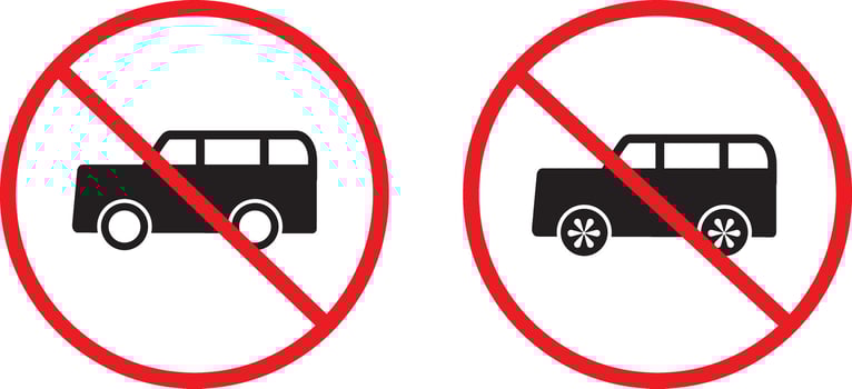 set off no car icon set. Forbidden Sign,Parking prohibited symbol,Concept for transportation, vector