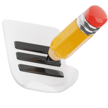 Pencil write 3d illustration. writing icon. png