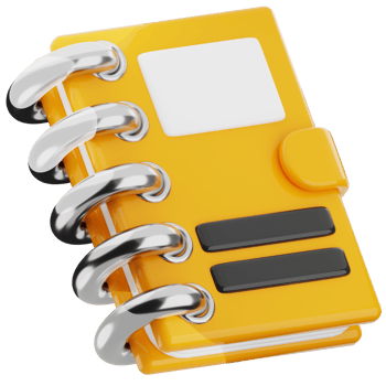 Yellow book 3d illustration. school and office stationery icon. png