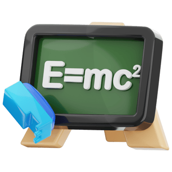 Blackboard 3d illustration. mathematical formula icon. png