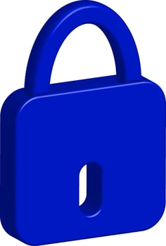 Blue Padlock Icon - Security and Privacy Symbol vector