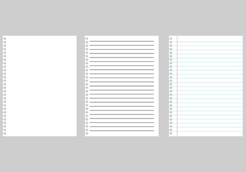 Paper page of notebook set. architectural graph paper. Notepad sheet backdrop with dotted surface. Education or school empty memo. office document or grid page vector