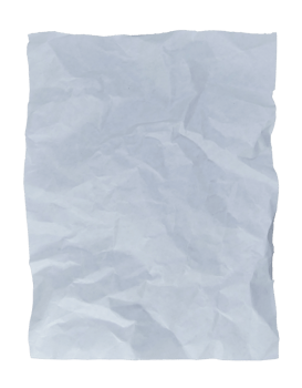 White crumpled paper on transparent background file png