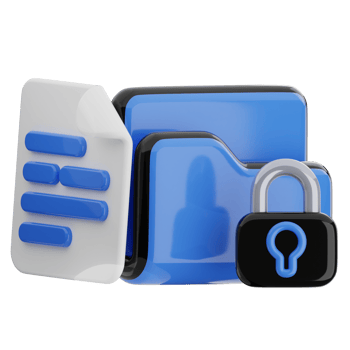 File and folder security 3d illustration. data protection icon. png
