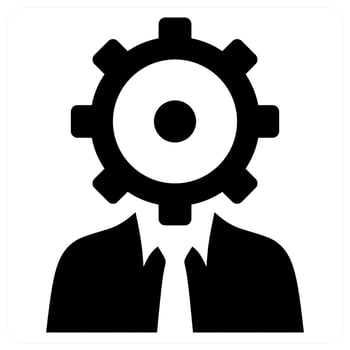 Manager icon concept in black color vector