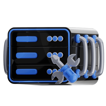 Server maintenance 3d illustration. database repair icon. png