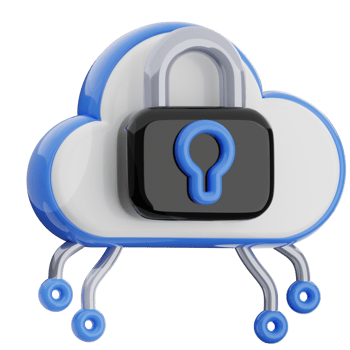 Data security 3d illustration. cloud computing icon. png