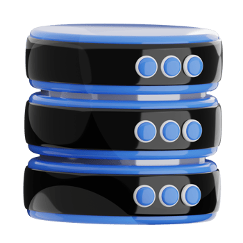 Database server 3d illustration icon technology. png