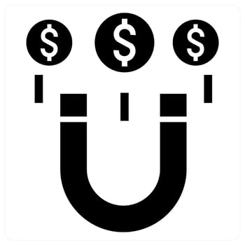 Money Attraction icon concept in black color vector