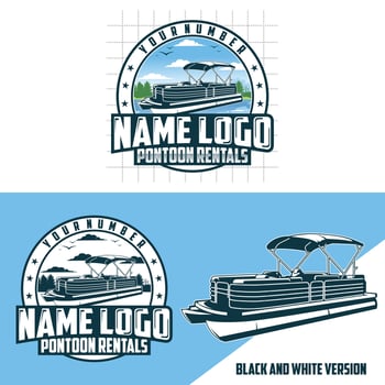 Pontoon rentals logo design vector
