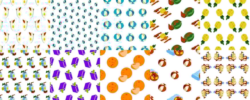 Seamless Sea Travel Pattern Collection vector