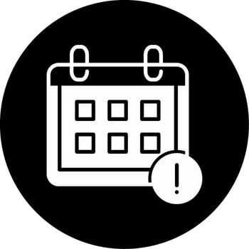 Calendar Event Reminder Glyph Circle Inverted vector
