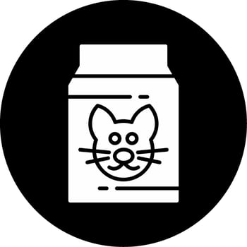Nutritional Cat Food Bowl Graphic Glyph Circle Inverted vector
