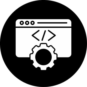 Drag and Drop Website Builder Glyph Circle Inverted vector