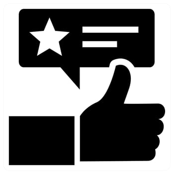 Reviews icon concept in black color vector