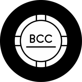 Blind Carbon Copy BCC Glyph Circle Inverted vector
