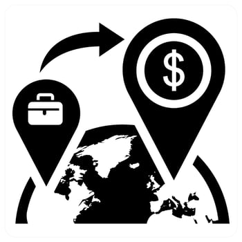 Send Money icon concept in black color vector