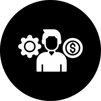 Business Strategy Expert Icon Glyph Circle Inverted vector
