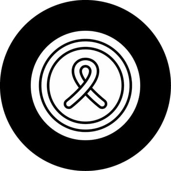 Autism Awareness Support Ribbon Glyph Circle Inverted vector