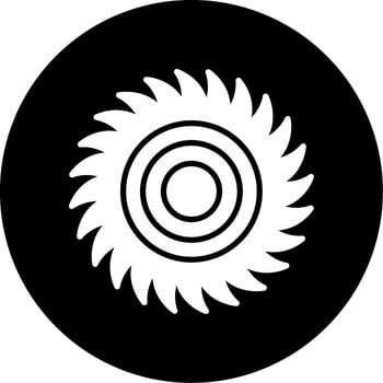 Wood Cutting Hand Saw Glyph Circle Inverted vector