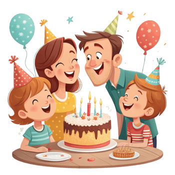 Party Scene Full Of Birthday Smiles png