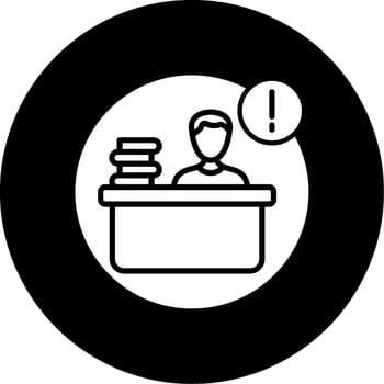 Budget Exceeded Alert Glyph Circle Inverted vector