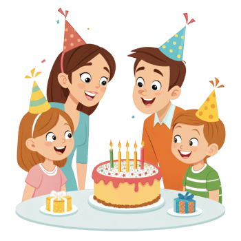 Smiling Faces At Birthday Gathering png