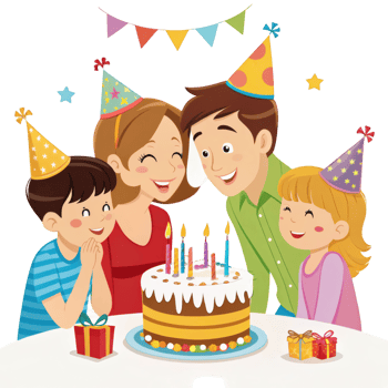Celebration Time With Birthday Cake png
