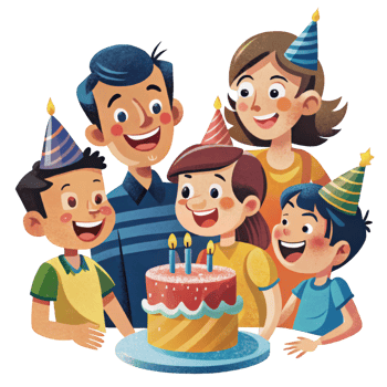 Happy Birthday Party With Loved Ones png