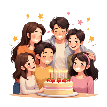 Happy Moments With Birthday Cake png