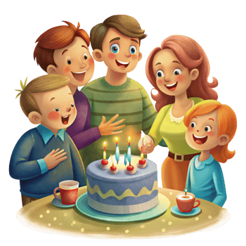 Happy Family Celebration Moment png