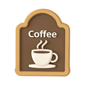 3D icon, Coffee Menu Board Illustration isolated on a transparent background png