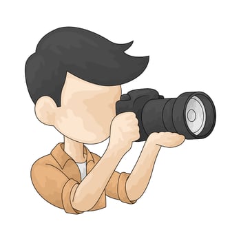 Illustration of Photographer boy vector
