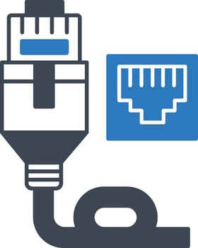 Ethernet Icon Wired Network and Data Connection vector