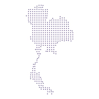 Thailand map dotted pattern design purple circle vector